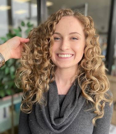 curly blonde haircut colubus IN