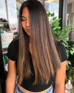 warm brunette balayage columbus IN