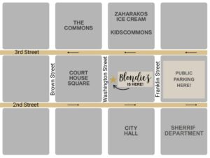 where to park at Blondies salon spa columbus IN
